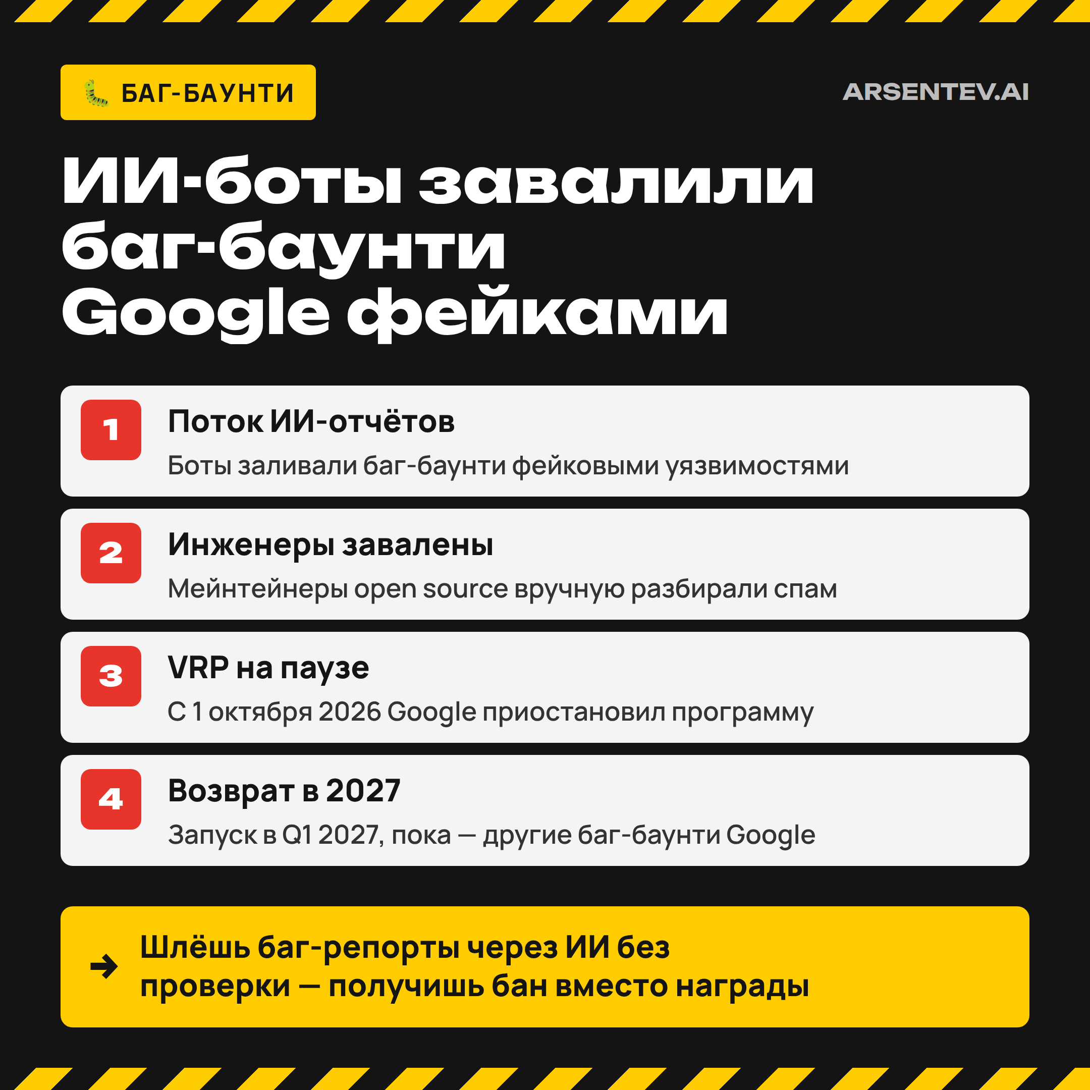 Google остановил программу поиска багов из-за потока ИИ-отчётов