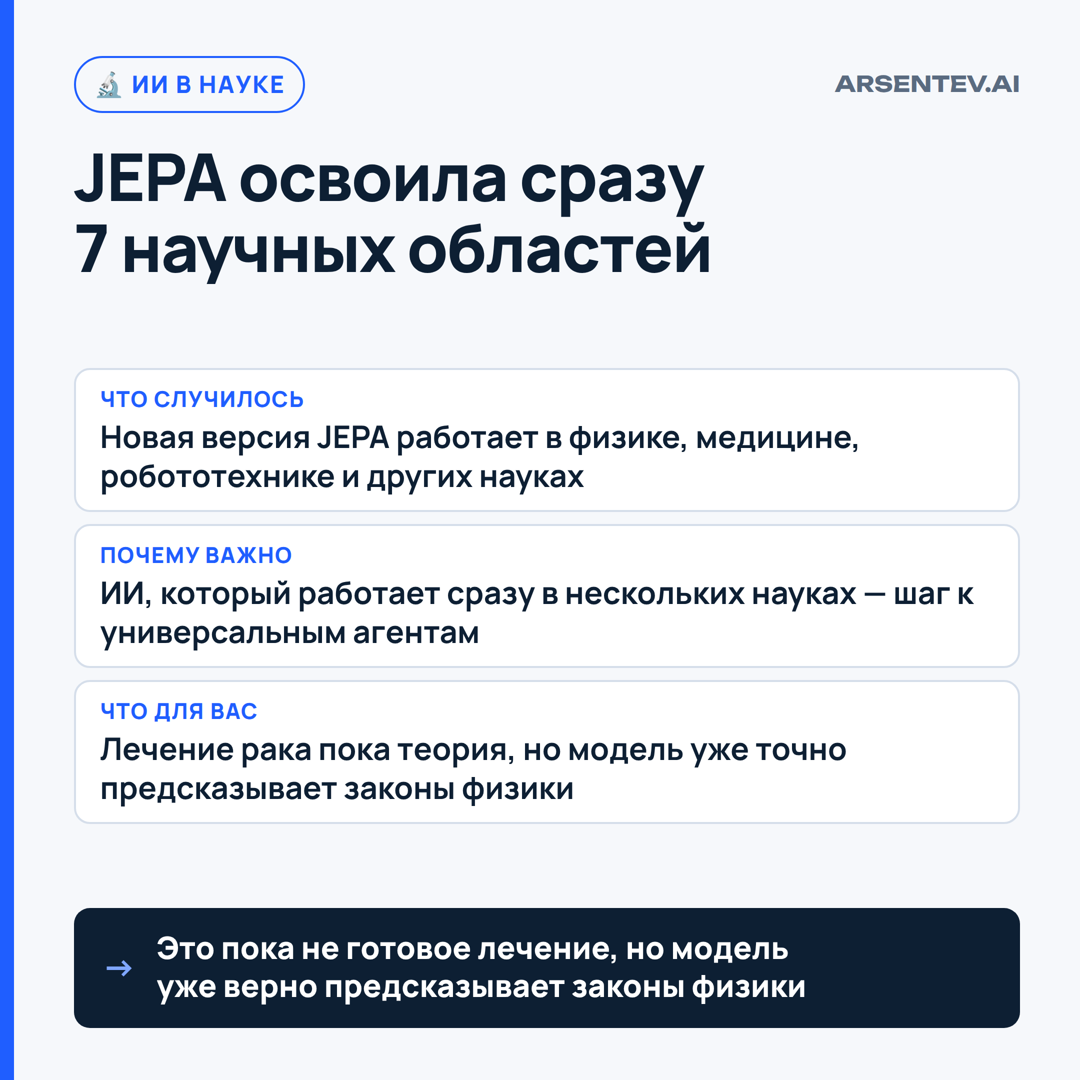 Новая архитектура JEPA заработала сразу в семи научных областях