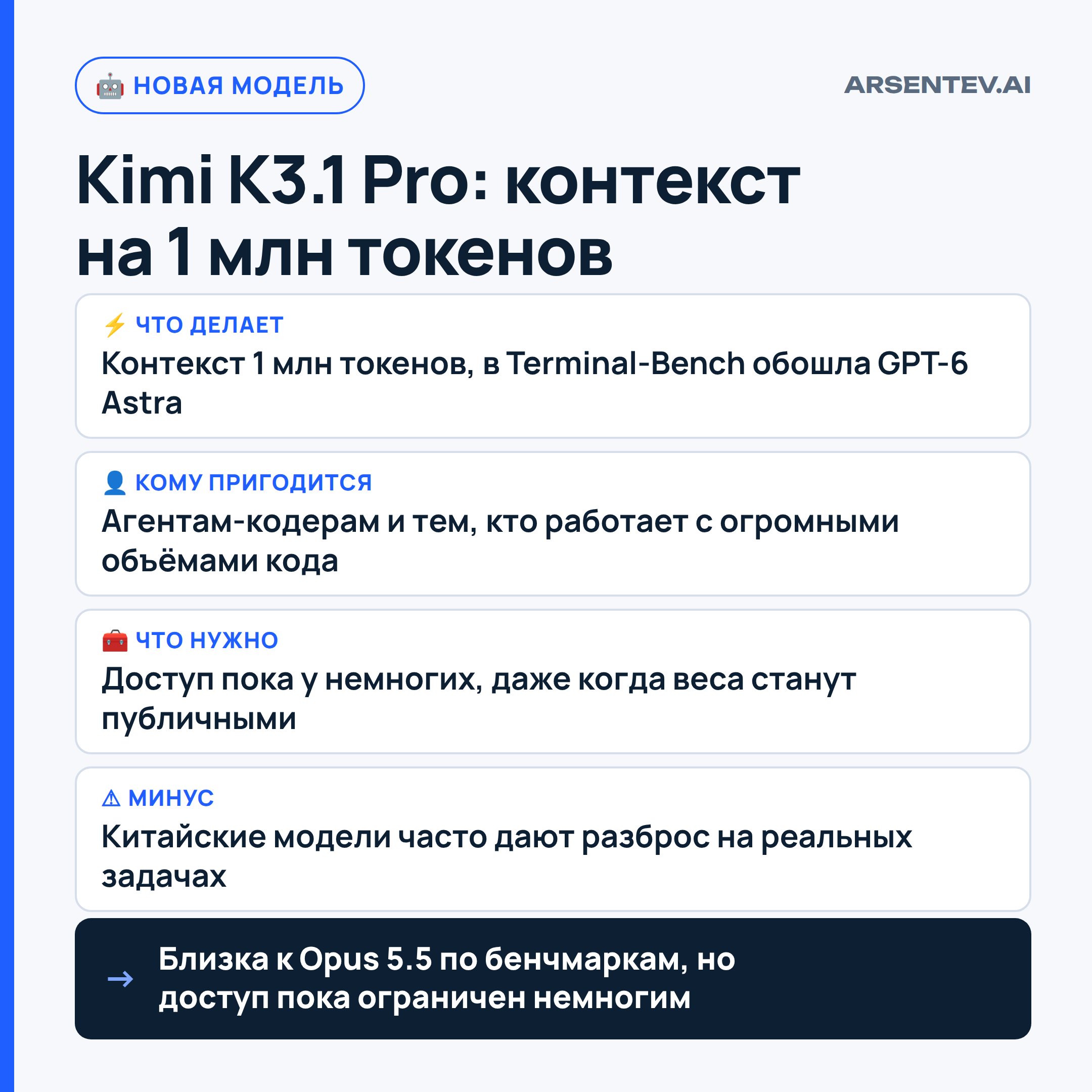 Kimi выпустила K3.1 Pro с контекстом на миллион токенов